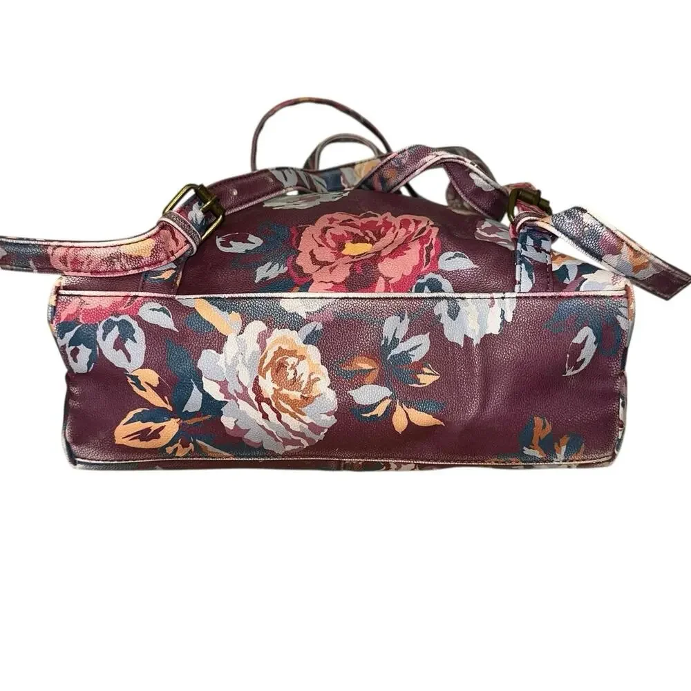 Matilda Jane Plum Perfect Floral Backpack Faux‎ Leather School Travel Bag Boho